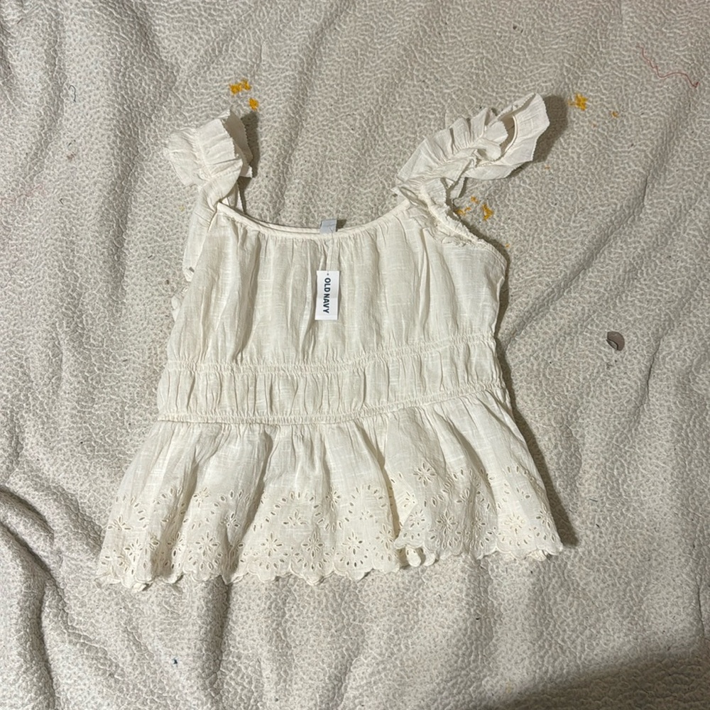 White Frilly Tank